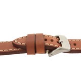 Panerai Style Watch Band Thick Tan Heavy Buckle Side View LEA1553 | Buckle Side
