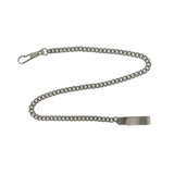 Pocket Watch Chain Stainless Steel Fob Curb Link Design Clip End Matte - 14"