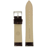 Watch Band Leather Crocodile Grain Shiny Brown with Built-In Spring 12mm -20mm