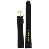 Extra Long Leather Watch Band XL Black Lizard Grain 10mm - 18mm