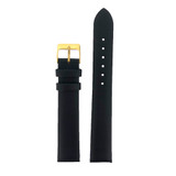 Watch Band Black Genuine Calf Leather Smooth Mens Ladies Strap 8mm - 20mm