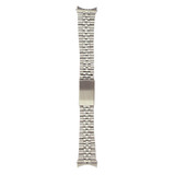 Watch Band Jubilee Style Silver-Tone Stainless Steel Solid Curved Ends Mens 20mm