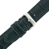 Leather Watch Band Charcoal Grey Alligator Grain Mens 18mm - 22mm