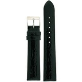 Black Patent Leather Crocodile Embossed Watch Band | Black Glossy Watch Strap | Black Patent Leather Watch Band | TechSwiss LEA1500 | Main