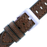 Watch Band Dark Brown Genuine Leather LEA1463 | Buckle