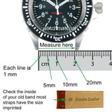 Watch Band Brown Buffalo Grain Leather 18mm - 26mm Mens