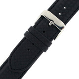 Watch Band Carbon Fiber Black Water Resistant Padded LEA460 | TechSwiss | Buckle