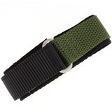 Olive Green Nylon Velcro Sport Watch Strap | TechSwiss VEL100G | Main