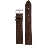 XXL Watch Band Dark Brown Leather Strap Extra Long Alligator Grain 18mm - 24mm