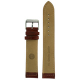 Long Brown Leather Watch Band | Polished Burnt Saddle Watch Strap | TechSwiss  LEA1471 | Lining