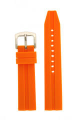 Watch Band Silicone Rubber Heavy Orange Strap Waterproof 22mm