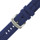 Blue Silicone Watch Strap | 22mm Blue Rubber Watch Band | Navy Blue Silicone Watch Band | TechSwiss 22mm Blue Silicone Watch Band  RS131BLU | Buckle