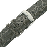 Watch Band Genuine Crocodile Grey Padded Strap 18mm 20mm