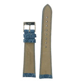 Watch Band Genuine Crocodile Teal Blue Padded Strap 18mm 20mm 22mm