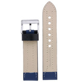 Sport Contrast Blue Black Leather Watch Band with Topstitch | TechSwiss LEA604 | Lining