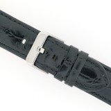 Leather Watch Band in Alligator Grain Black (LEA330) | buckle