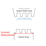 Swatch Style Watch Band Black Italian Leather 19mm