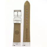 Watch Band Ladies Silver Metallic Leather Padded Built-In Spring Bars | LEA370 | Rear