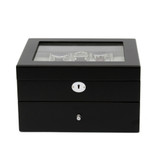 Black Wood Large Watch Box | Wood Watch Window Display Case | TechSwiss Mens Luxury Organizers | TechSwiss TSAA31-578 | Front