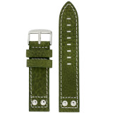 Green Pilot Watch Band with White Contrast Stitching | TechSwiss LEA1925 | Main