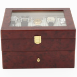 Classic Burlwood Watch Box | TSAA31-577BUR  | Closed View