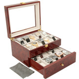 Watch Box Burlwood with Latch for 20 Watches