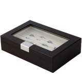 Modern Ring Box | Wood Ring Box | Mens Ring Organizer | TechSwiss TSRB620ESSBRN | Closed