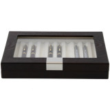 Brown Wood Fountain Pen Case | Mens Luxury Organizers | TechSwiss TSPEN400ESBRN |  Front Closed View