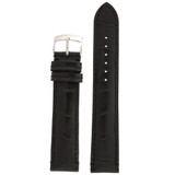 Long Black Leather Alligator Grain Watch Band | TechSwiss Long Leather Watch Bands  | LEA1565 | Main