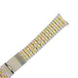 Stainless Steel Gold Plated 2-Tone Metal Watch Band