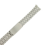 Watch Band Metal Mens Stainless Steel Matte Finish Curved Ends 18mm