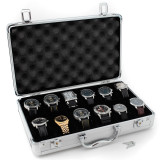 Aluminum Watch Box - Store 12 Watches | TechSwiss | Side Open View