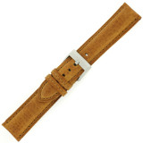 Leather Watch Band Thick Padded Tan Brown Stitching LEA356 | TechSwiss | Buckle