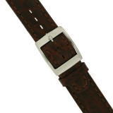 Swatch Style Leather Watch Band Brown Italian Leather 17 millimeters | TechSwiss | Buckle