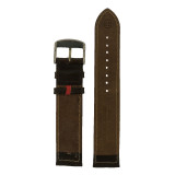 Mens Anti Allergic Genuine Leather Watch Band Brown Long