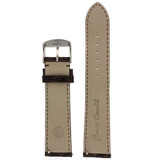 Genuine Crocodile Dark Brown Watch Band Padded Built-In Spring Bars