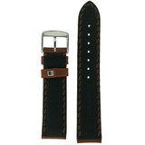 Heavy Stitched Brown Leather Padded Mens Watch Band Strap Handmade