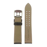 Leather Watch Band to Fit Luminox White Stitched Brown Mens Strap - Special Buckle