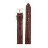 Long Genuine Crocodile Honey Brown Watch Band - Padded Stitched