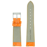 Orange Watch Band Patent Leather LADIES LENGTH Built-In Spring Bars Short