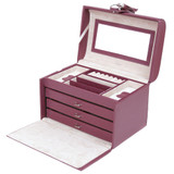 Leather Jewelry Box in Plum  | TechSwiss TS393BUR | Main