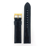 Navy Blue Crocodile Watch Strap - Top View