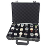 Watch Box 18 Gunmetal Aluminum Briefcase for Large Watches Storage Case