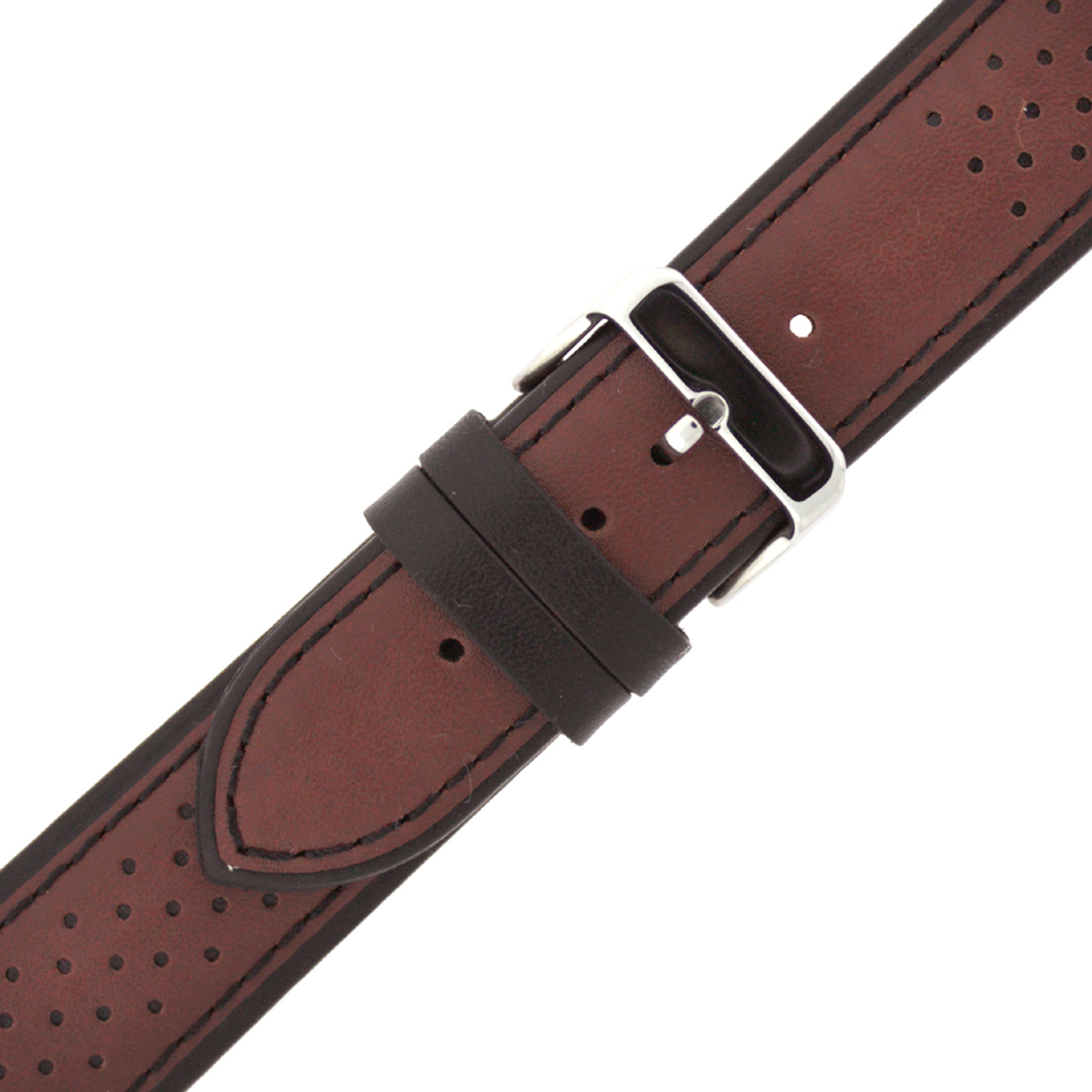 European Sport Leather Watch Band in Brown & Black 18mm -22mm