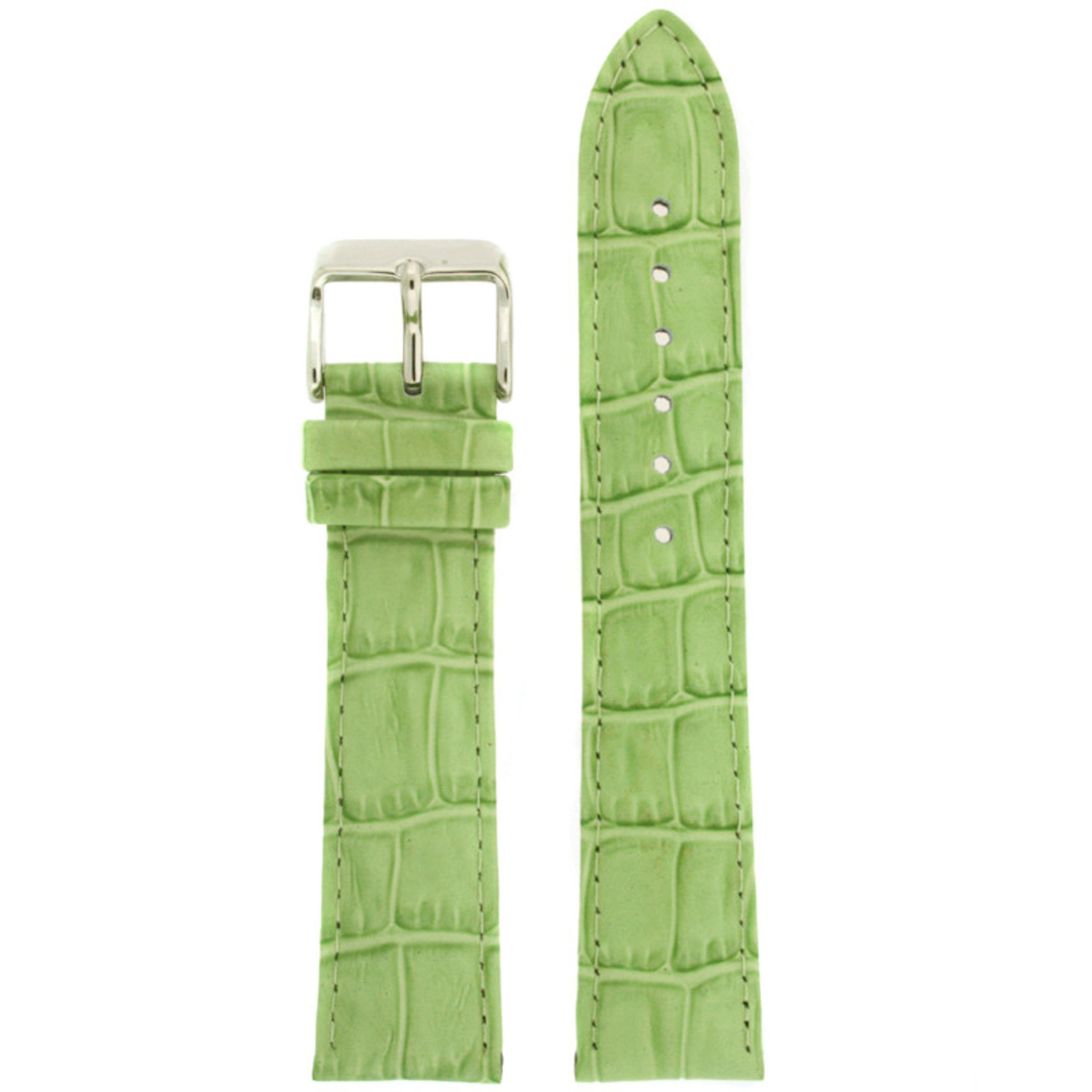 Lime Green Alligator Grain Leather Watch Band | Leather Replacement Strap
