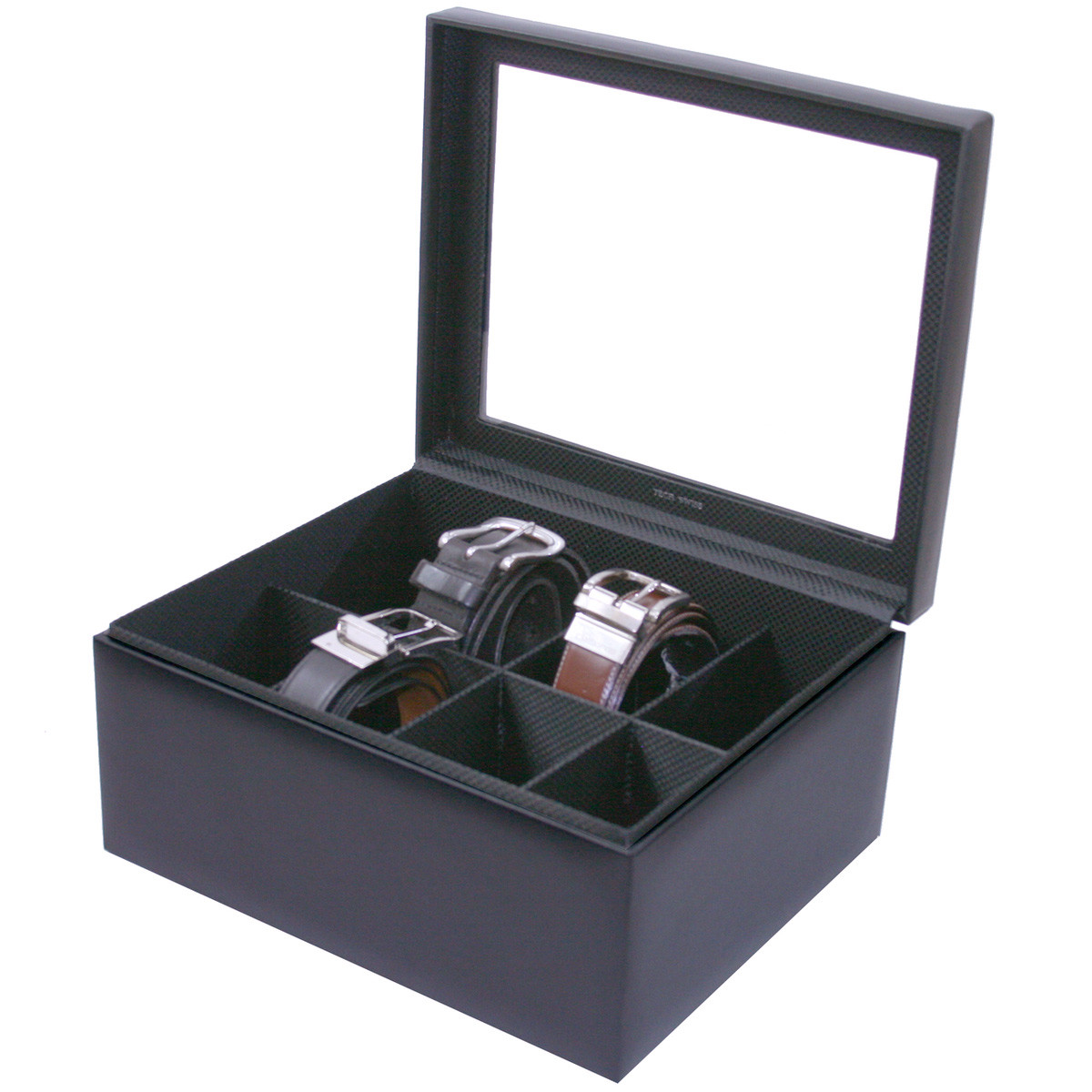 Black Leather Belt Box for 8 Organizers & Cases TechSwiss