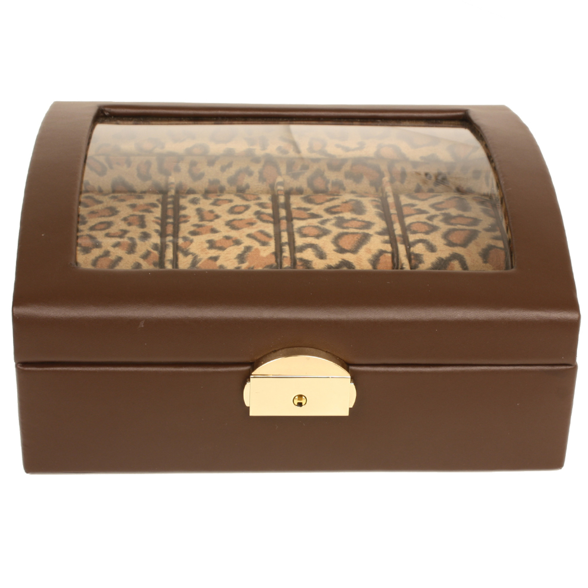 Leopard Print Leather Watch Box Ladies Watch Box TechSwiss Storage