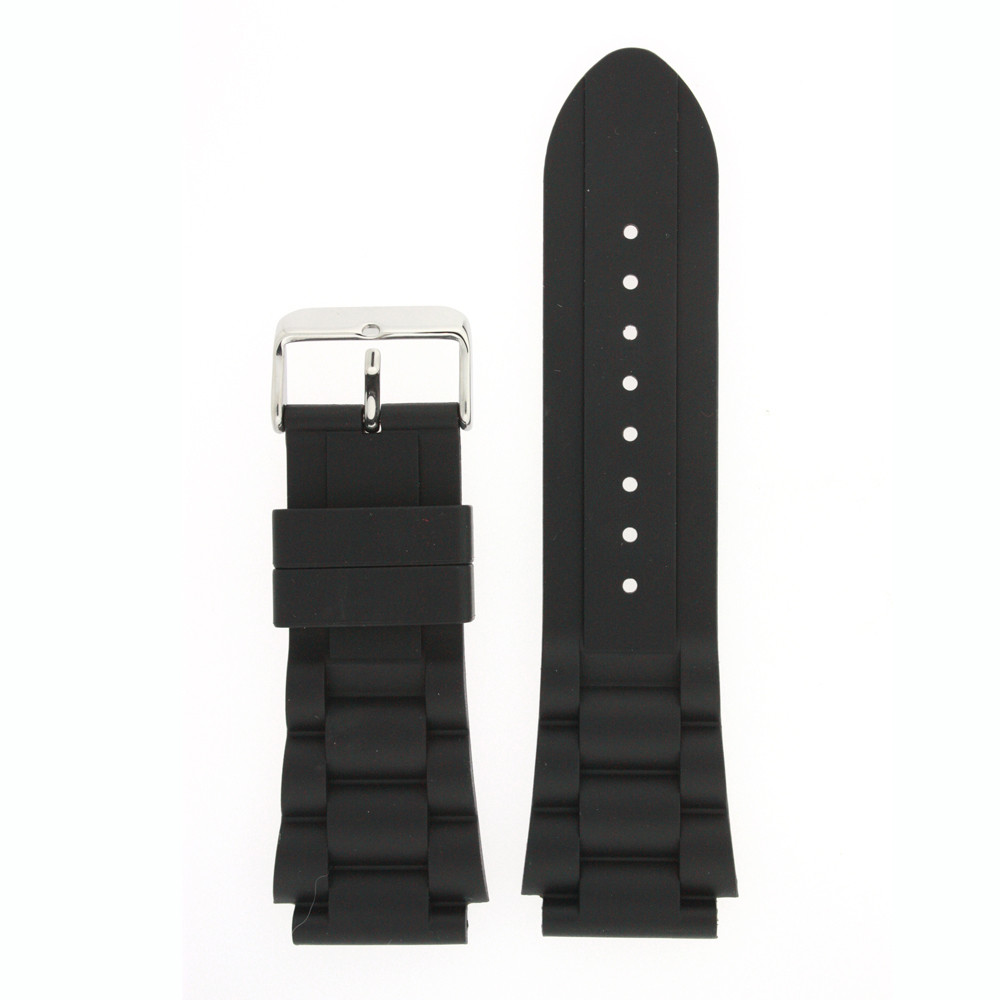 Silicone Watch Bands Waterproof Strap in Black TechSwiss