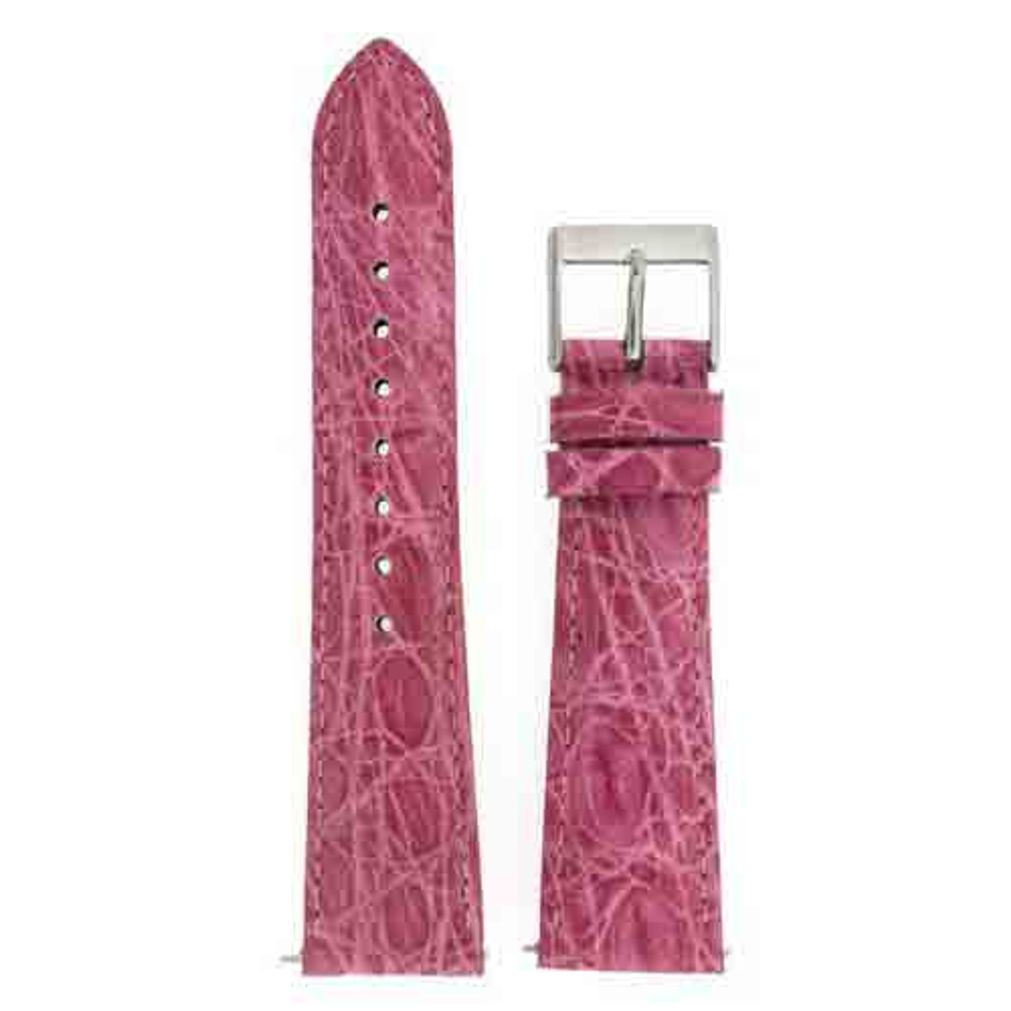Pink Genuine Crocodile Watch Band Quick Release