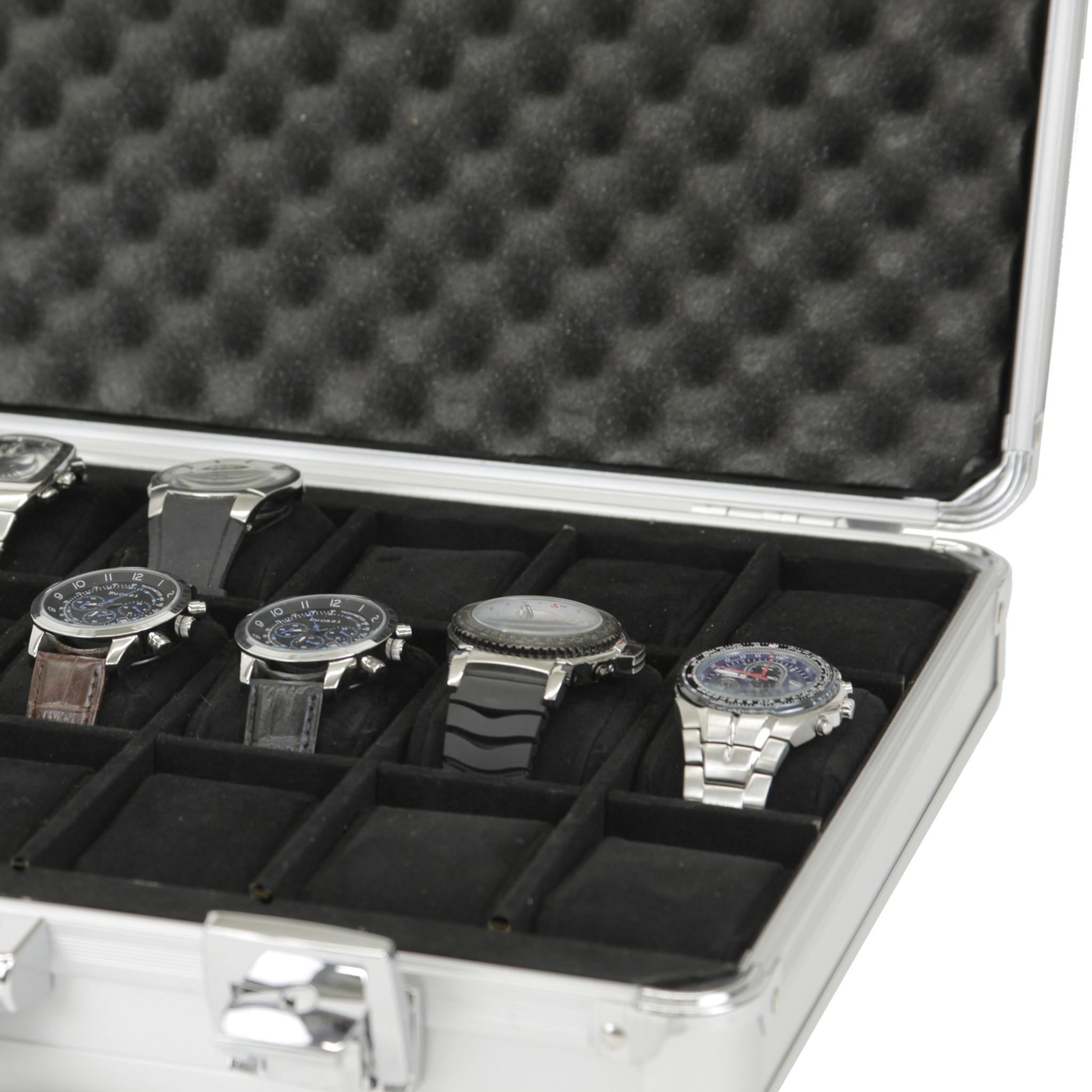 Aluminum 24 Watch Briefcase Metal With Lock Watch Box TechSwiss